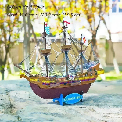 3D Metal Puzzle Multicolor Manual Black Pearl U-Boat XXI Titanic Golden Hind Famous Ship Warship Assemble Model Jigsaw Puzzles