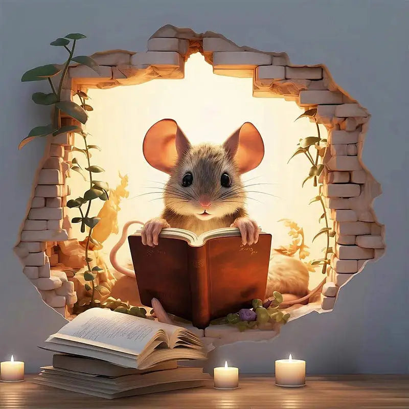 Cute Mouse Wall Sticker Living Room Wall Edge Home Decoration Mural For Kids Bedroom Wallpaper Removable Funny Rats Decals