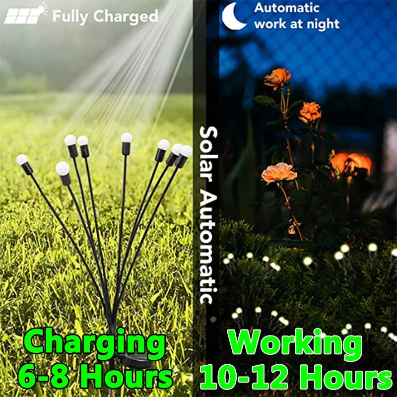 6/8/10 LED Solar Garden Lights Powered Firefly Lights Outdoor Garden Decoration Landscape Lights Firework Firefly Lawn Lamps