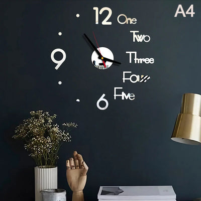 3D Mirror Wall Clock Modern Design Creative Acrylic Quartz Wall Clocks Stickers