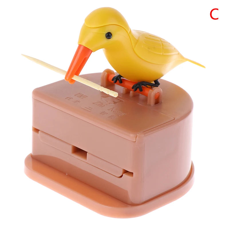 Creative Toothpick Holder Cartoon Small Bird Toothpick Container Press Toothpick Dispenser Storage Box Automatic Kitchen