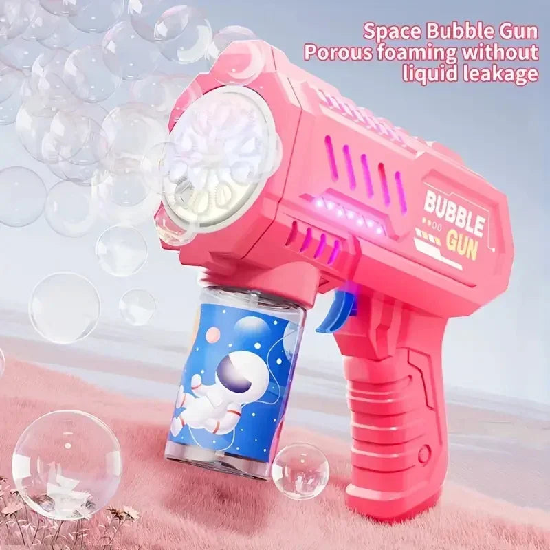 10 Holes Children Electric Bubble Gun Rocket Soap  Automatic Bubble Machine Bubbles Gun Kids Summer Outdoor Bubble Blowing Toys