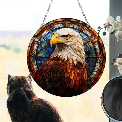 1pc Acrylic Wall Hanging Porch Decoration Holiday Decoration Painted Window Hanging Window Hanging Ornament Round Sign.