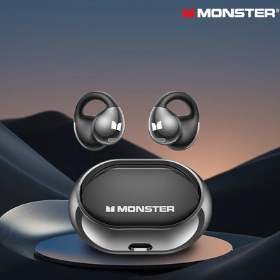 سماعات Monster AC600 بتصميم مشبك الأذن اللاسلكية بتقنية البلوتوث V5.4 وإلغاء الضوضاء ومكالمات عالية الدقة وسماعات أذن رياضية مقاومة للماء IP5X