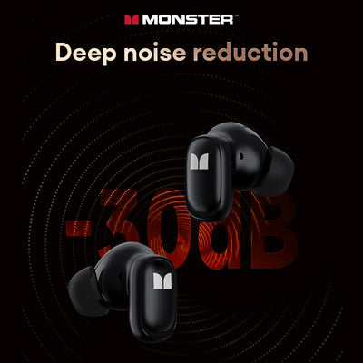 Monster XKT28 Bluetooth 5.4 Wireless Headphones Noise Cancellation Gaming Dual Mode Earbuds HIFI Stereo Sound Earphones With Mic