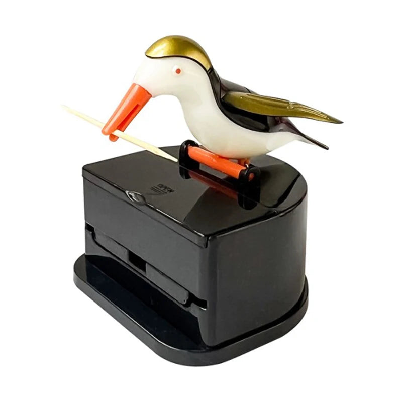 Creative Toothpick Holder Cartoon Small Bird Toothpick Container Press Toothpick Dispenser Storage Box Automatic Kitchen