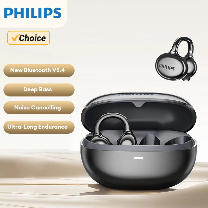 سماعات أذن ستيريو TAT3469 لاسلكية أصلية من Philips بتقنية البلوتوث V5.4 مقاومة للماء وسماعات أذن رياضية طويلة الأمد للألعاب