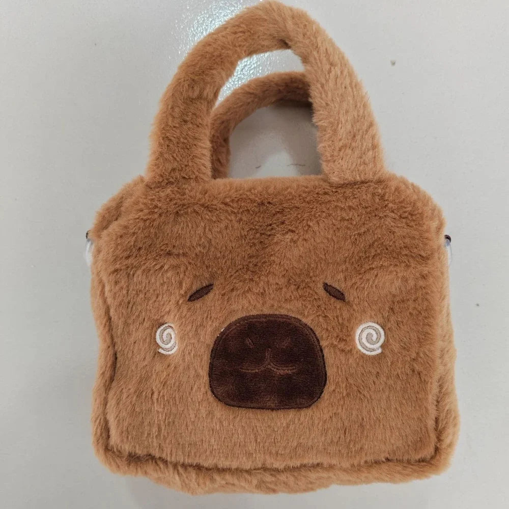 Cartoon Plush Bag Handbag Crossbody Anime Peripheral Products Cute Kapybara Plush Doll Bag Children's Crossbody Coin Bag