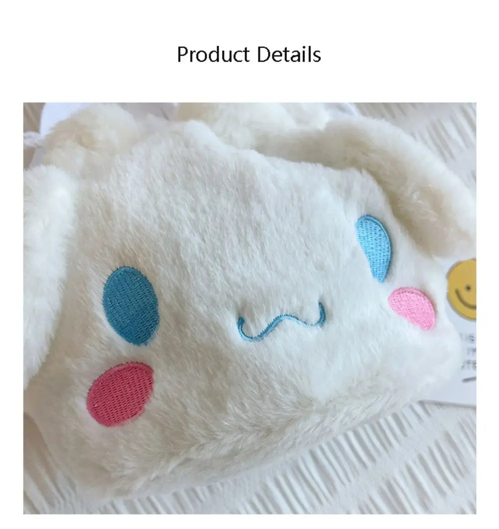 Sanrio  Bag Kawaii Cinnamoroll Handbag Tote Plushie Shoulder Messenger Bags Kuromi Hello Kitty Stuffed Makeup Backpack Gift