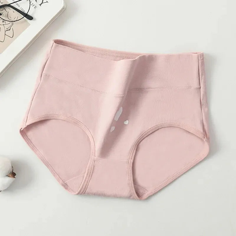 4Pcs Women's Panties High Waist Underwear Fashion Print Girls Briefs Breathable Cotton Panty Plus Size M-5XL Female Lingerie