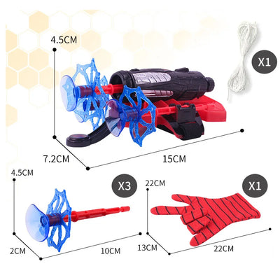 Superhero Launcher with Silk Glove Spiders Web Wrist Set Shooters Toy Anime Figures Cosplay Props for Children Kids Toys Gifts