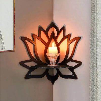 Lotus Floating Wall Shelf Crystal Shelf Display Home Wood Decor Aesthetic Room Decoration Modern Home Decoration Shelf