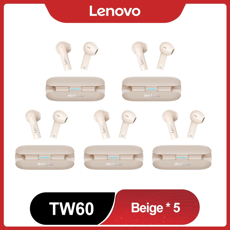 Original Lenovo TW60 TWS Bluetooth Headset 5.3 HiFi Sound Low Latency Earbuds Noise Reduction Gaming Sport Headphones