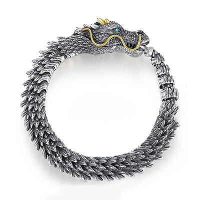 Handmade Three-dimensional Dragon Bracelet Men's Trendy Personality Domineering Retro Faucet Collection-level Series Jewelry