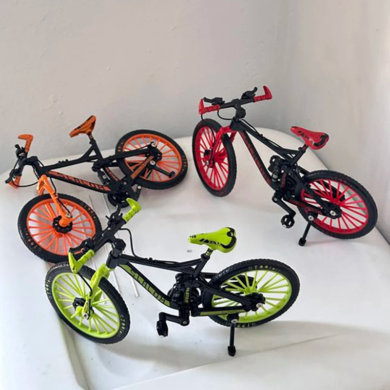 1:10 Mini Finger Mountain Bike Diecast Model Alloy Bicycle Simulation Collection Die Casting Racing Metal Bike Toys for boy