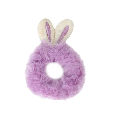 4 Pc Cute Plush Rabbit Ears Scrunchies Hair Ties Fluffy Ponytail Holder Hair Elastics Scrunchy Spiral Hair Ring Hair Accessory