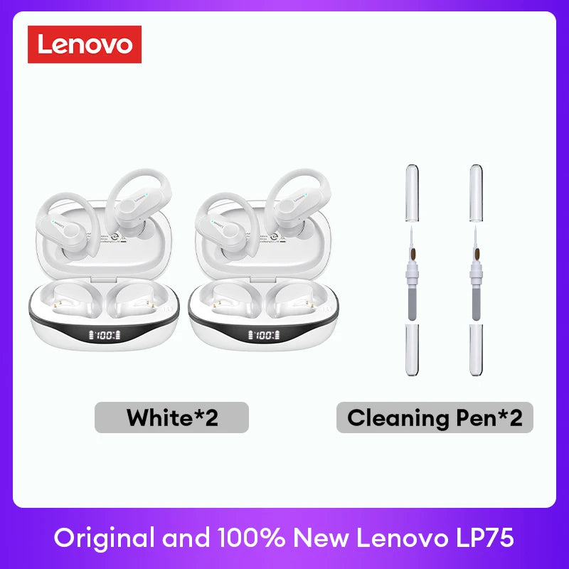 Original Lenovo LP75 2/3/5pcs TWS Bluetooth V5.3 Headphones Wireless LED Digital Display Earphones Low Latency Gaming Headset