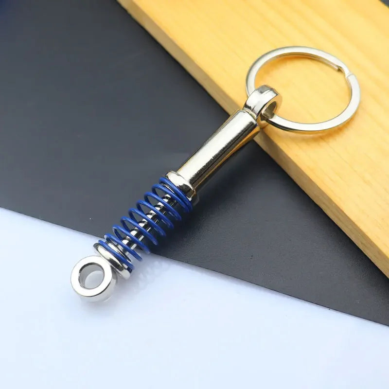 Mini Zinc Alloy Auto Parts Keychains Simulated Speed Gearbox Absorber Motor Piston Pendant Car Keys Holder Keyring Cute Men Gift