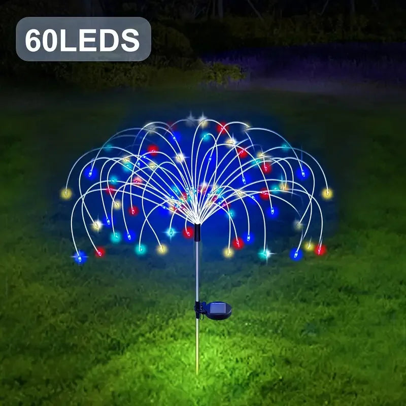 4 Pack 320/240LEDs Solar Firework Lights Outdoor Solar Garden Lights 8 Lighting Modes DIY Starburst Fairy Lights Yard Decoration