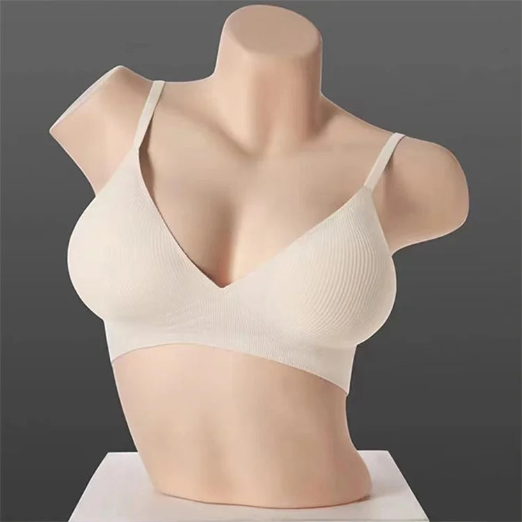 Women Sexy Seamless Bras Deep V Neck Bralette Sexy Lingerie Letter Strap Tops Push Up Underwear Wireless Brassiere for Female