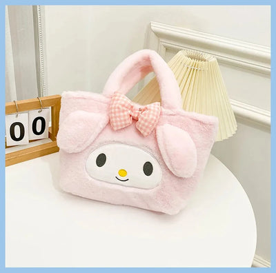 Kawaii Sanrio Bag Kuromi Plush Backpack Lolita Style Plushies Stuffed Animal Doll Toys My Melody Bag Women Tote Girl Christmas