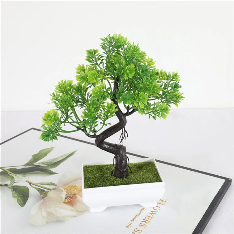 Garden Arrangement Ornaments Plastic Plants Bonsai Small Tree Pot Fake Plant Potted Flower Home Room Table Decoration