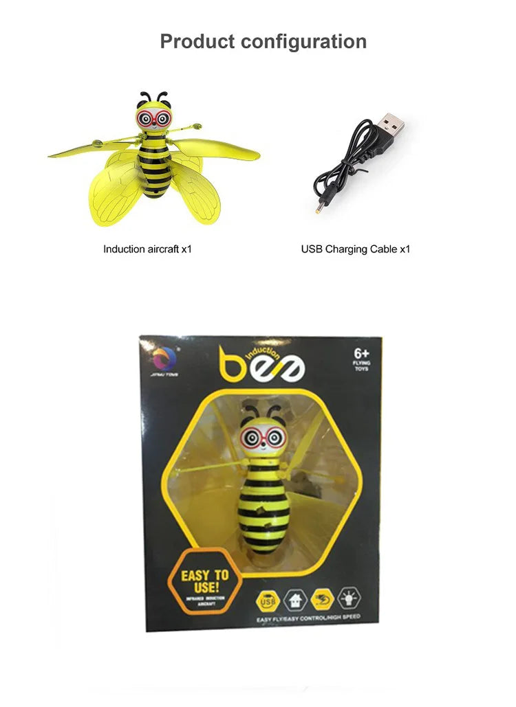 Little Bee Flying Vehicle Aircraft Gesture Sensing  Vehicle Flying Helicopter Lights Children's Toys Birthday Gift Christmas