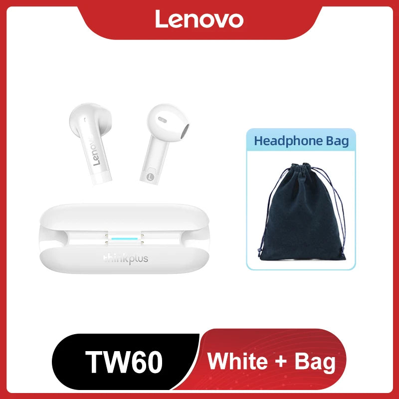 Original Lenovo TW60 TWS Bluetooth Headset 5.3 HiFi Sound Low Latency Earbuds Noise Reduction Gaming Sport Headphones