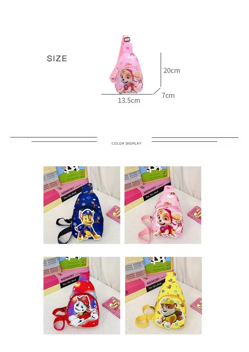 Paw Patrol Chest Bag Kids Children Mini Outdoor Shoulder Bags Boys Girls Paw Patrol Bag Costume Accessories Students Baby Bag