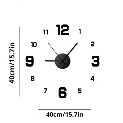 3D Creative Frameless DIY Wall Hanging Clock Wall Stickers Home Mute Digital Clock Living Room Office Wall Decoration