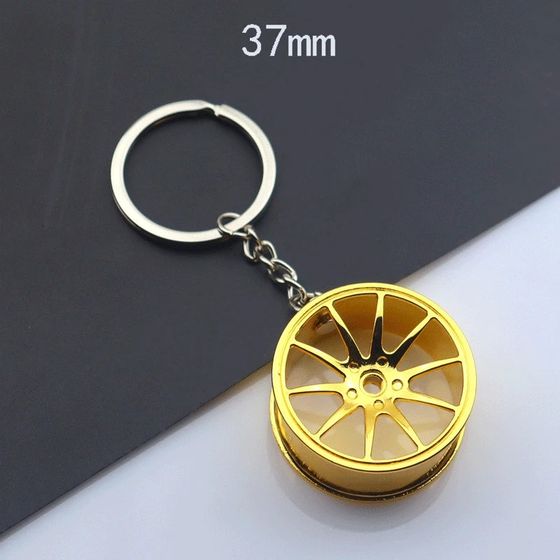 Classic Mini Turbo Hub Keychain Creative Metal Auto Parts Pendant With Key Holder For Men Gifts