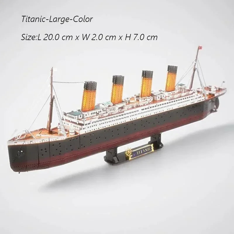 3D Metal Puzzle Multicolor Manual Black Pearl U-Boat XXI Titanic Golden Hind Famous Ship Warship Assemble Model Jigsaw Puzzles