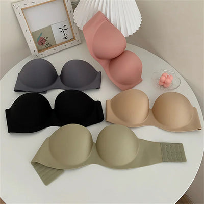 FINETOO Sexy Strapless Bras Women Wireless Bralette Soft Female Underwear Ladies Seamless Bras Invisible Bra With 2pcs Straps