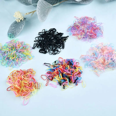 1000Pcs/Bag Colorful Small Disposable Hair Bands Scrunchie Girls Elastic Rubber Band Ponytail Holder Hair Accessories Hair Ties