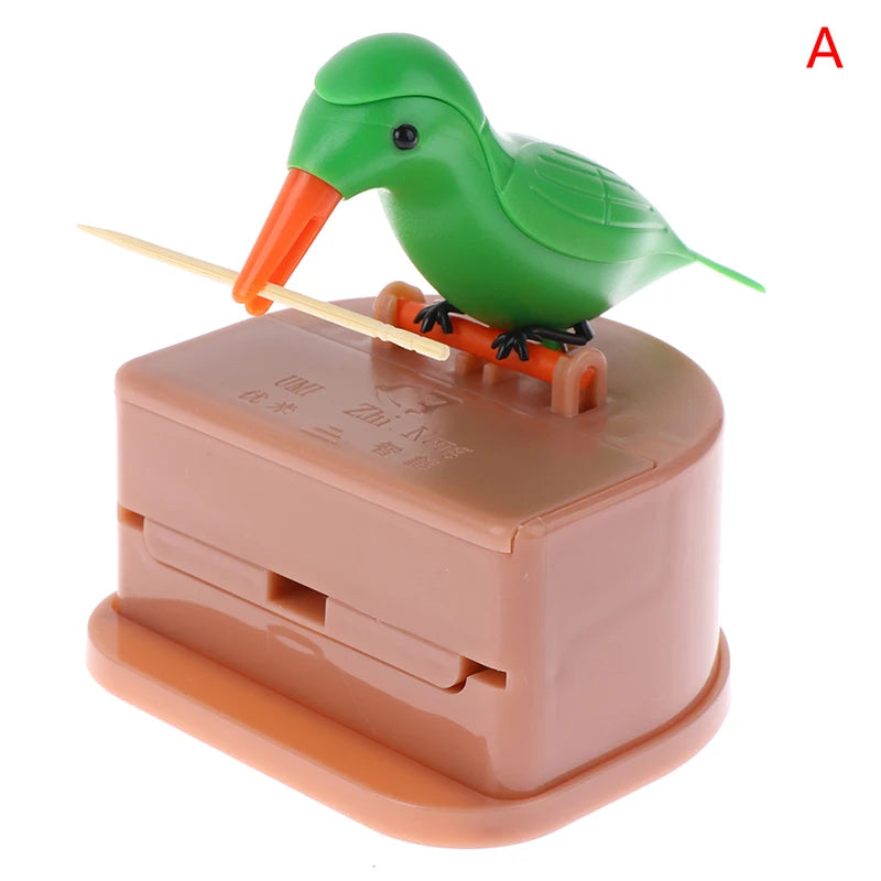 Creative Toothpick Holder Cartoon Small Bird Toothpick Container Press Toothpick Dispenser Storage Box Automatic Kitchen