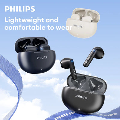 سماعات أذن TAT1199 اللاسلكية الأصلية من Philips بتقنية البلوتوث V5.4 مع خاصية إلغاء الضوضاء وسماعات الألعاب المقاومة للماء