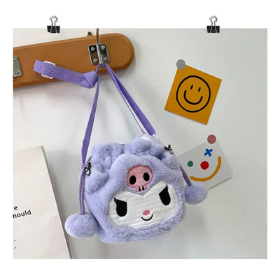 Sanrio  Bag Kawaii Cinnamoroll Handbag Tote Plushie Shoulder Messenger Bags Kuromi Hello Kitty Stuffed Makeup Backpack Gift