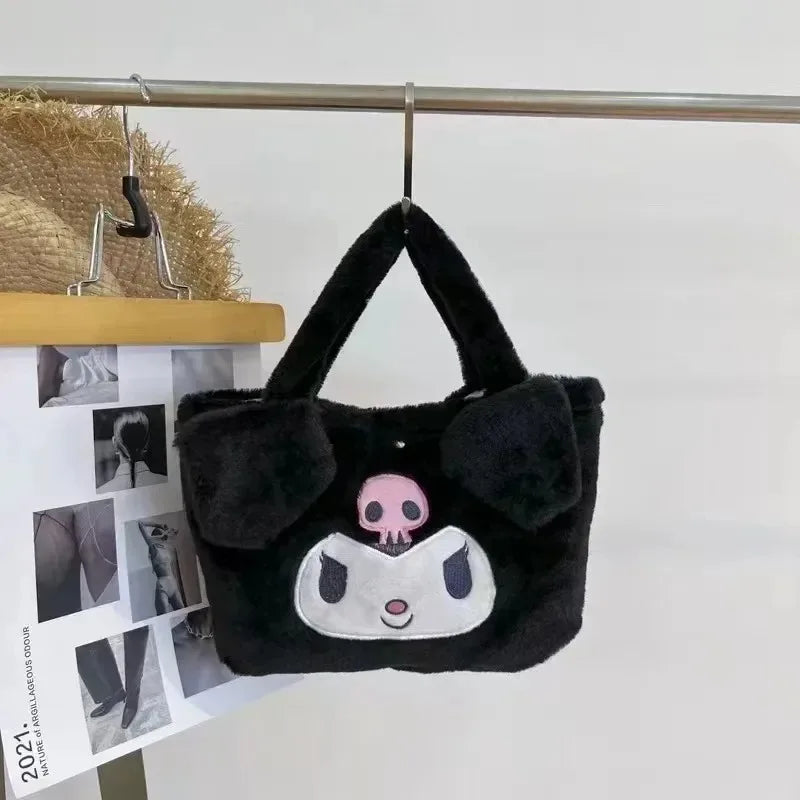 Kawaii Sanrio Bag Kuromi Plush Backpack Lolita Style Plushies Stuffed Animal Doll Toys My Melody Bag Women Tote Girl Christmas