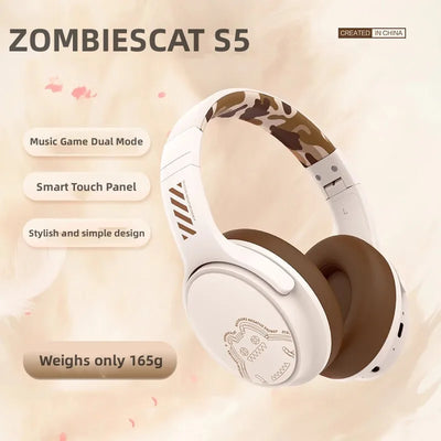 Choice ZOMBIESCAT QCWS-S5 Wireless Bluetooth Headset Ultra Long Life Headphones Bass-Heavy Gaming Noise Canceling Earphones