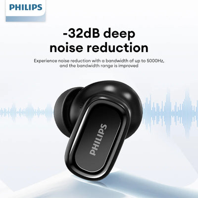 سماعات أذن TAT2569 لاسلكية أصلية من Philips بتقنية البلوتوث V5.4 مع ميكروفون وسماعات أذن مقاومة للماء مع وضع الاستعداد الطويل للغاية