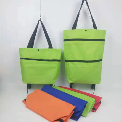 1PC Folding Shopping Bag, Portable Tugboat Bag, Grocery Bag, Large Capacity Supermarket Bag