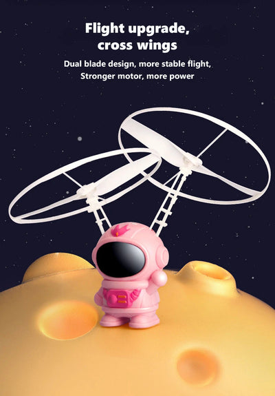 Mini Infrared Induction Flying Toy Astronaut Style Aircraft Helicopter Toy Induction Flying Machine Automatic Flight Kids Toy