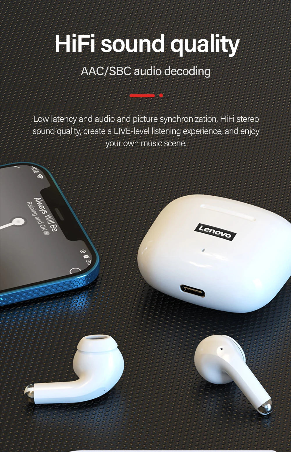 Original Lenovo LP40 Pro TWS Wireless Headphones Bluetooth 5.1 Earphones Sports Touch Control Noise Reduction Earbuds