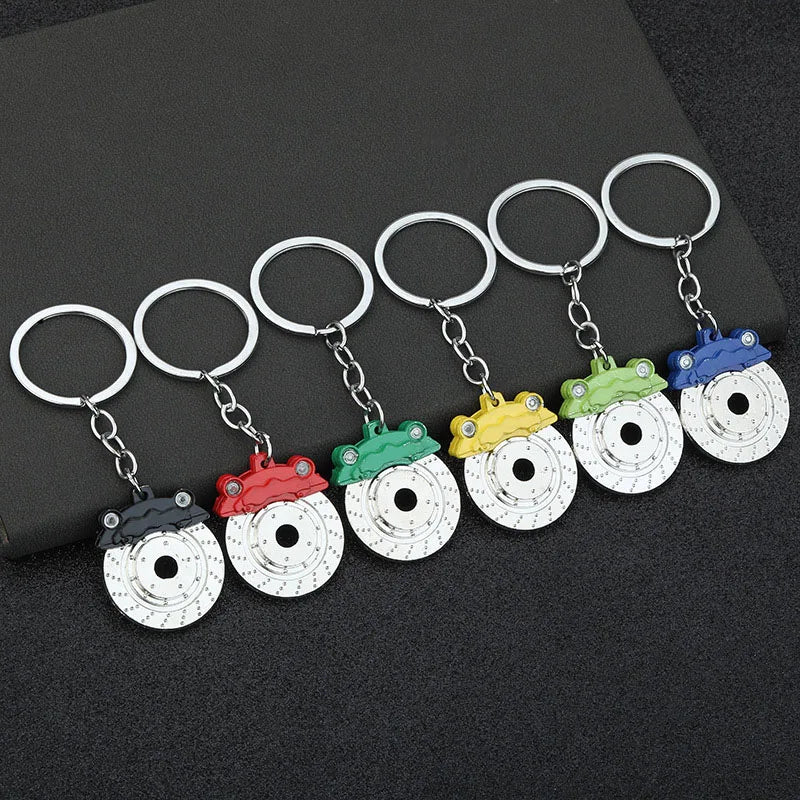 Creative Metal Car Accessories Keychain Zinc Alloy Turbo Gearbox Hub Brake Disc Pendant KeyRing for Men's Dad Birthday Gift