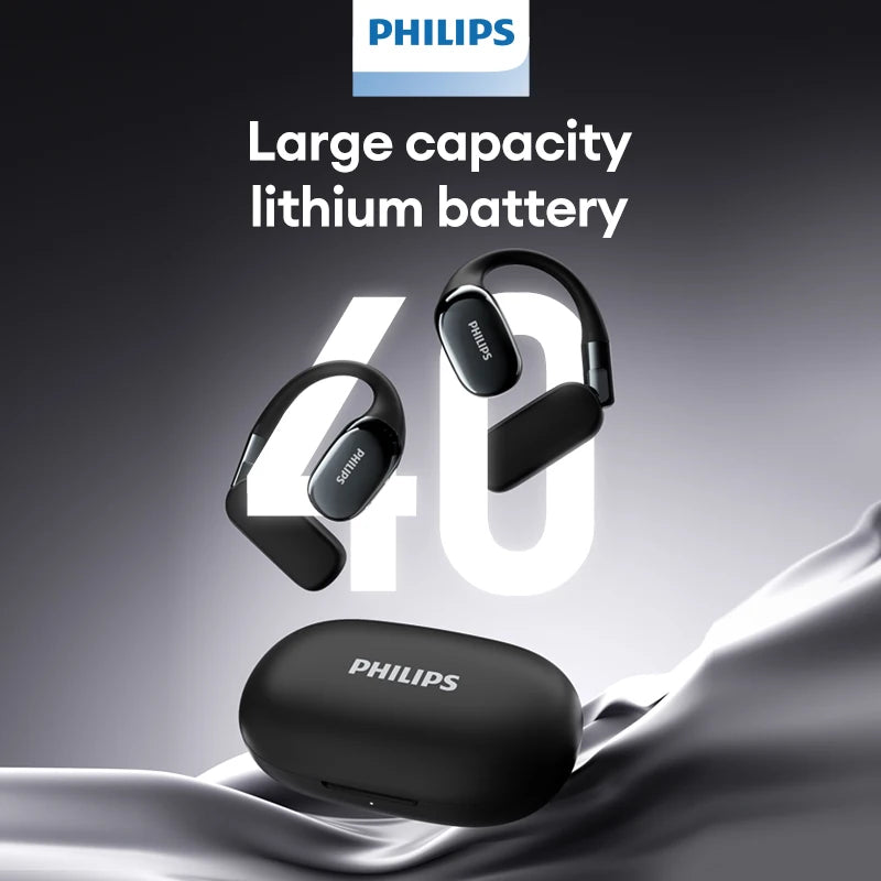 سماعات رأس TAT5739 لاسلكية أصلية من Philips غير داخل الأذن بتقنية البلوتوث V5.4 وموسيقى جهير عميق وسماعات أذن رياضية مقاومة للماء في الهواء الطلق