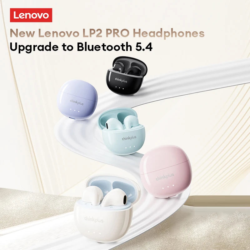 New Original Lenovo LP2 Pro Wireless Bluetooth V5.4 Stereo Earphones Dual Mode Game Earbuds Long Endurance HD Call Sport Headset