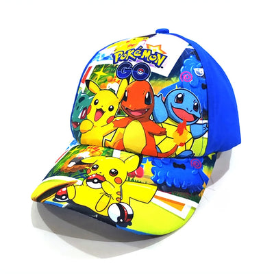 Pokemon Baseball Cap Pikachu Beach Anime Character Funny Hat Outdoor Sports Ultraviolet Sunhat Kawaii Kids Toys Birthday Gift