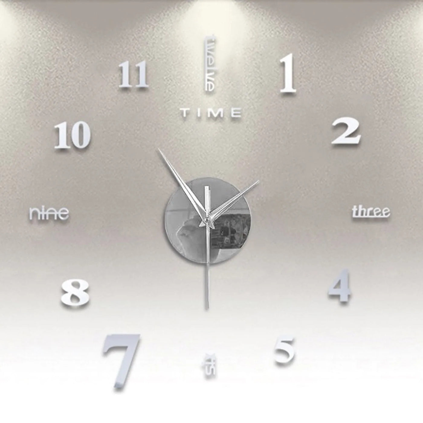 Frameless DIY Wall Mute Clock 3D Mirror Surface Sticker Home Office Decor