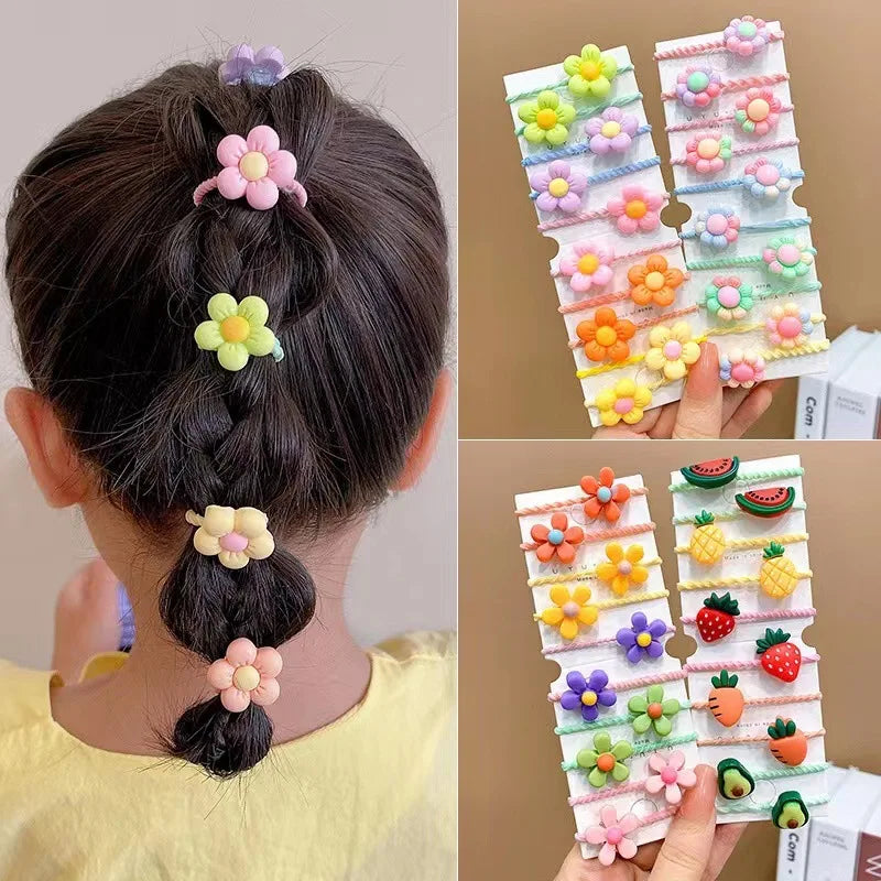 50/100 Pieces of Cute Thumb Hair Ties for Girls, High Elasticity, Does Not Hurt Hair, Sweet Little Girl Hair Rope, Kidsren's