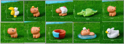 10pcs/Set Capybara Simulation Animals Model Mini Kapibare Action Figures Figurine Home Decoration Kids Gift